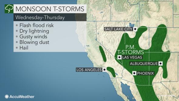 Monsoon thunderstorms to increase in Southwest following one of driest, latest starts in history